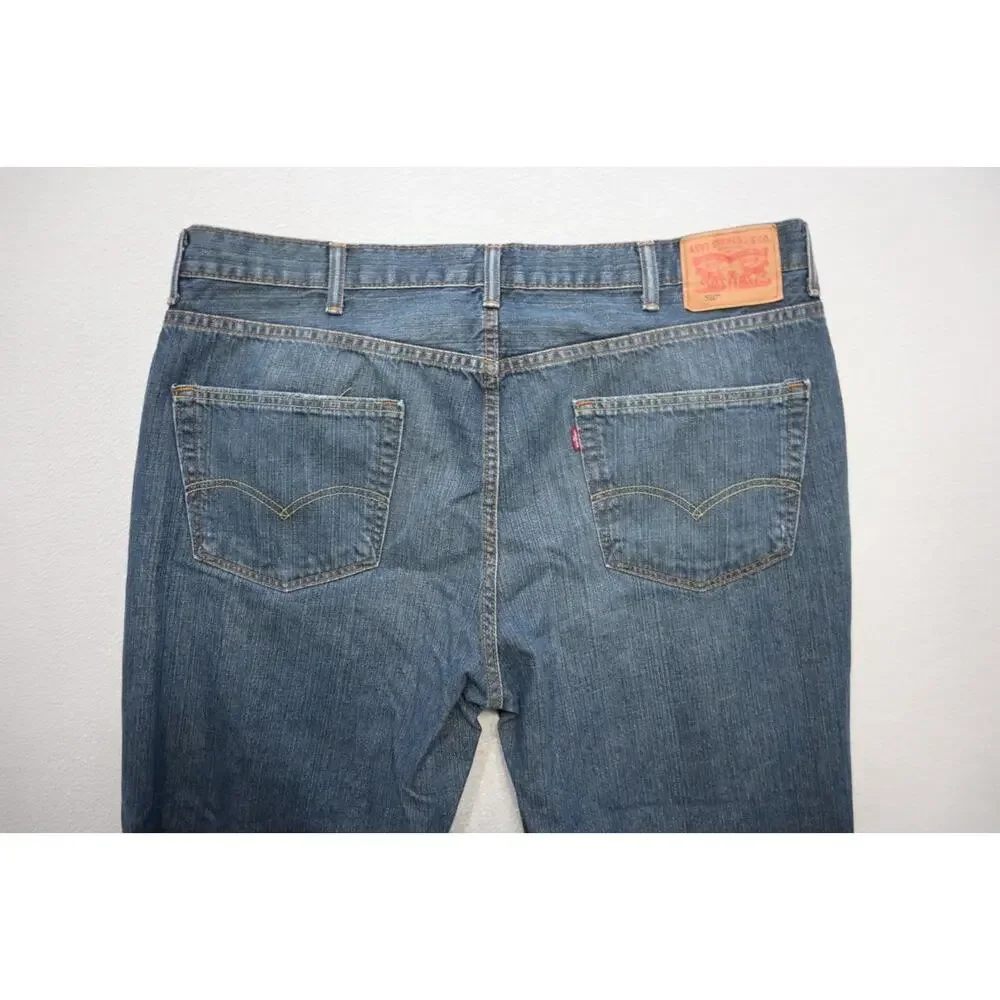Levi's 550 Relaxed Fit Straight‎ Blue Denim Jeans Rugged Mens Size 44 x 32